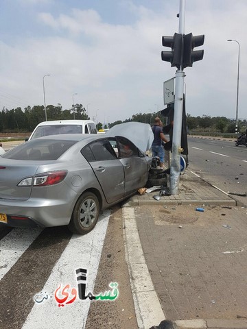 إصابتان طفيفتان في حادث طرق على مدخل طمرة